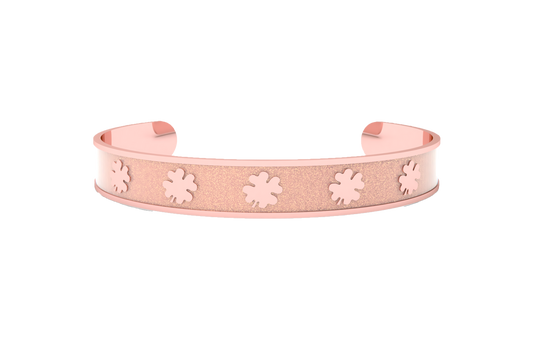 Bracelet clover 4 leaf rose gold plated